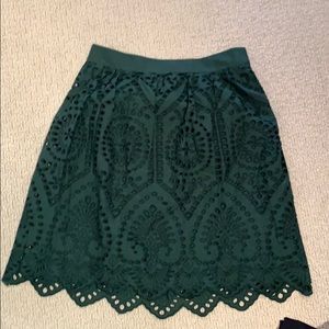Green laced skirt